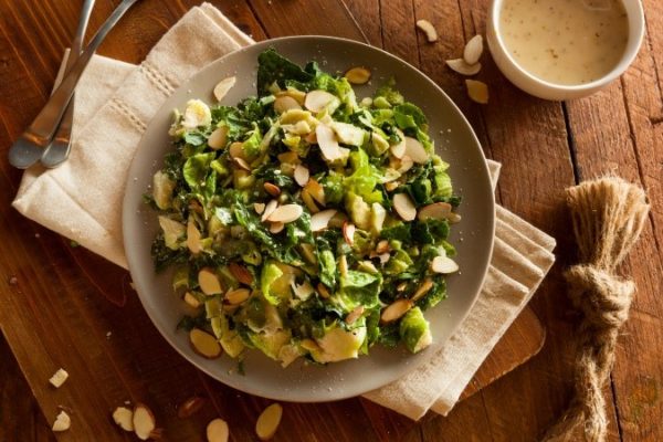 Kale, Brussels Sprouts, Caesar Salad
